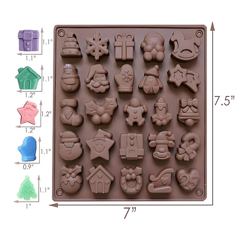 Molde de silicón Navideño 25 cavidades