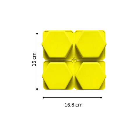 Molde de Silicón 4 Hexágonos Jaboneros