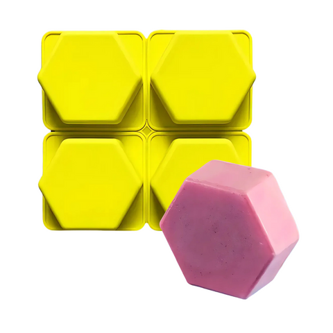 Molde de Silicón 4 Hexágonos Jaboneros