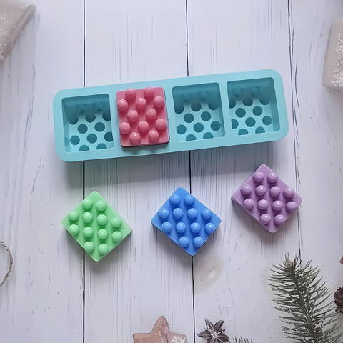 Molde Jabón Exfoliante 4 Cavidades Rectangulares