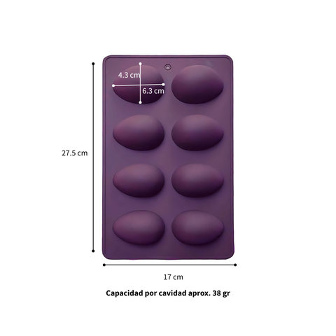Molde De Silicón 8 Huevos