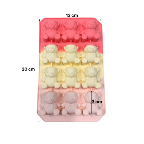 Molde 12 Ositos con Moño