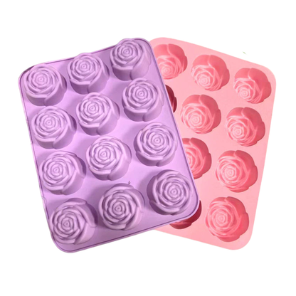 Molde 12 Rosas Abiertas