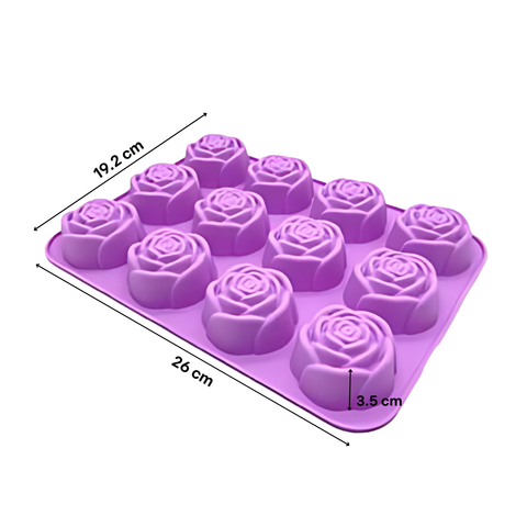 Molde 12 Rosas Abiertas