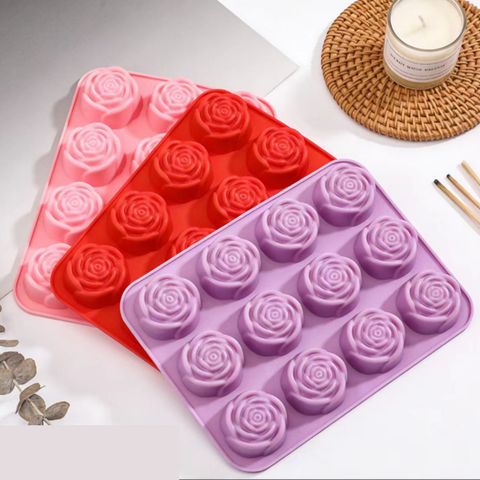 Molde 12 Rosas Abiertas