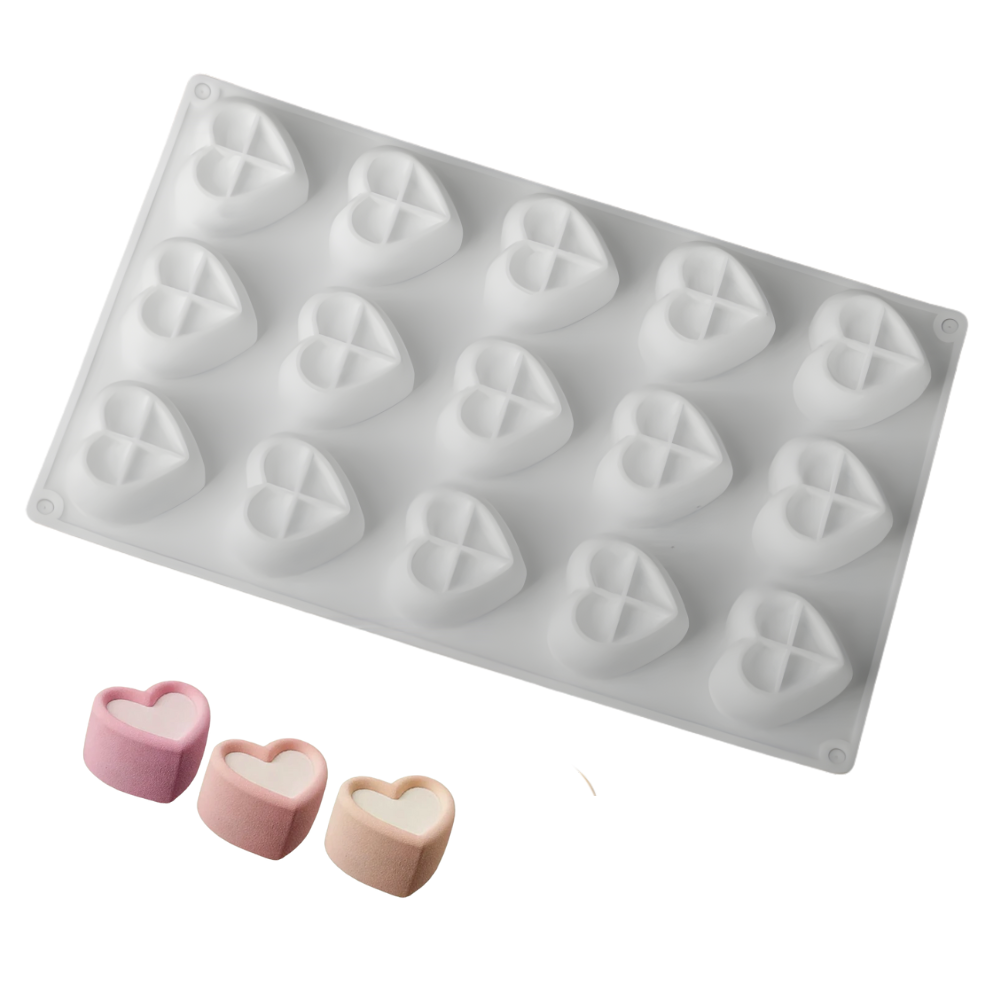 Molde 15 Corazones Mousse