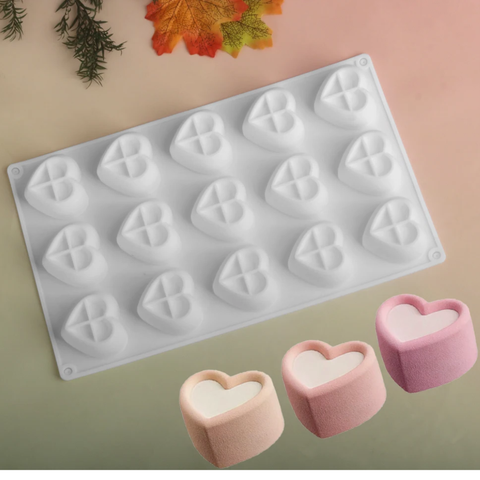 Molde 15 Corazones Mousse