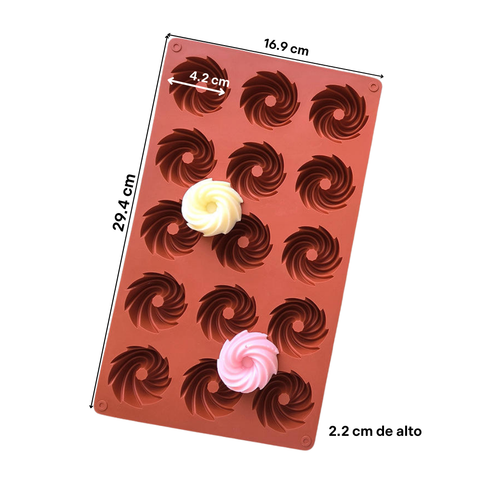 Molde 15 Espirales Mini Merengues