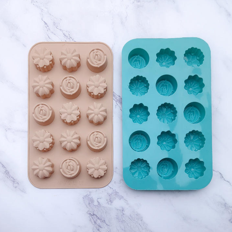 Molde 15 Flores Chocolate