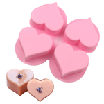 Molde De Silicón 4 Corazones Grandes