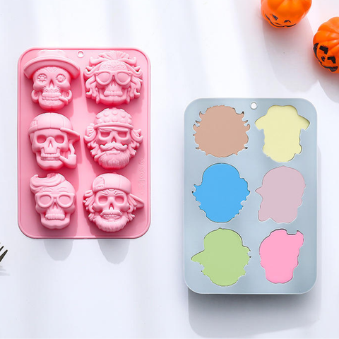 Molde 6 Calaveras Piratas