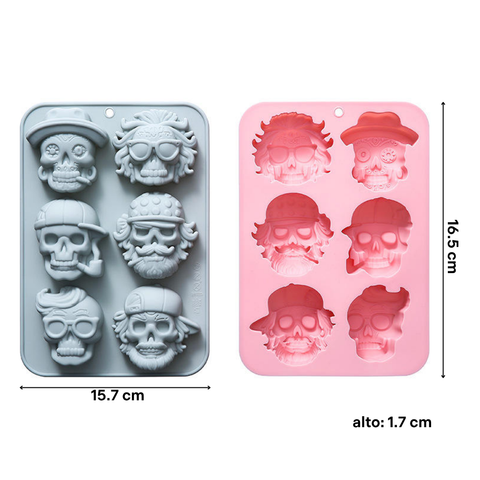 Molde 6 Calaveras Piratas