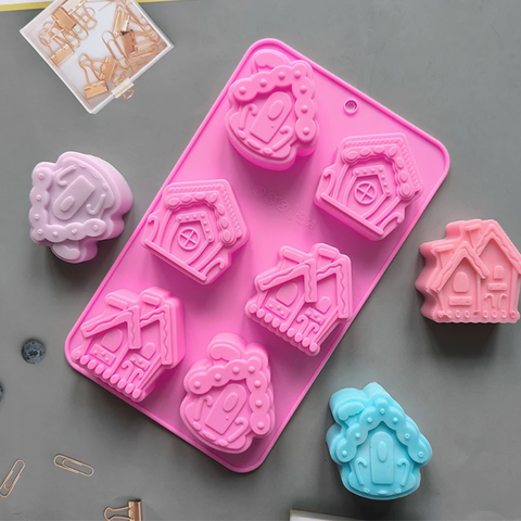 Molde 6 Casas Navideñas