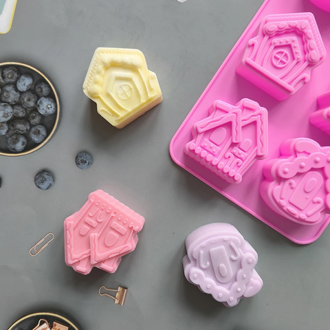 Molde 6 Casas Navideñas