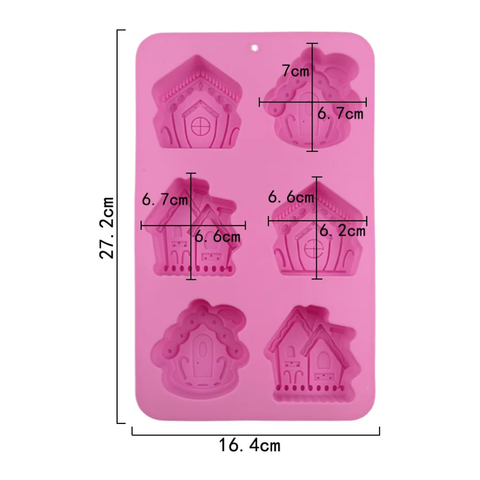 Molde 6 Casas Navideñas