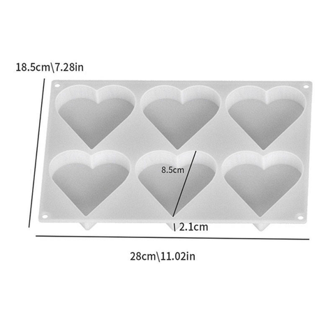 Molde 6 Corazones Resina