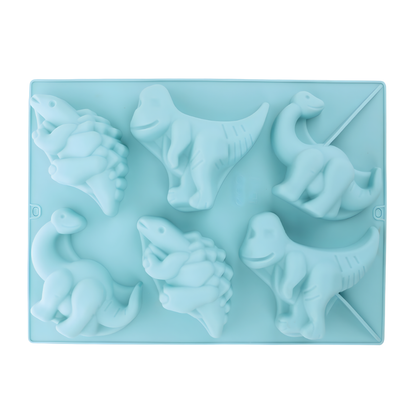 Molde de Silicón 6 Dinosaurios Reposteros Jaboneros 2D