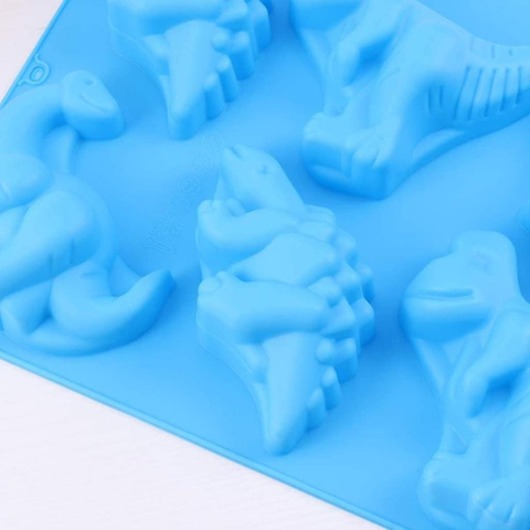 Molde de Silicón 6 Dinosaurios Reposteros Jaboneros 2D