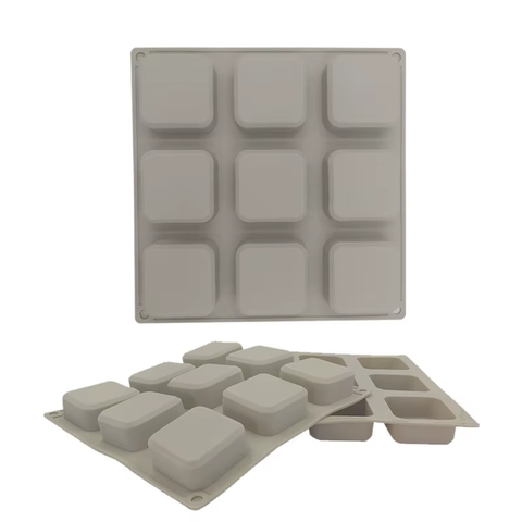 Molde de Silicón 9 Cuadros 5x5 cm Jaboneros