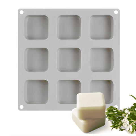 Molde de Silicón 9 Cuadros 5x5 cm Jaboneros