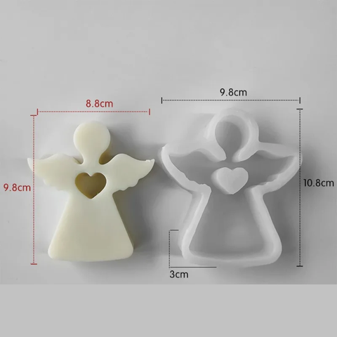 Molde de Silicón Ángel Celestial con Corazón 3D