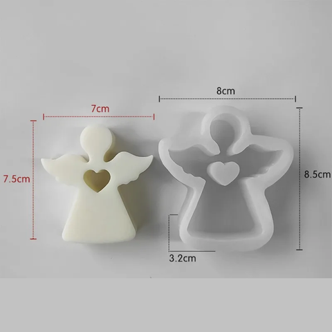 Molde de Silicón Ángel Celestial con Corazón 3D