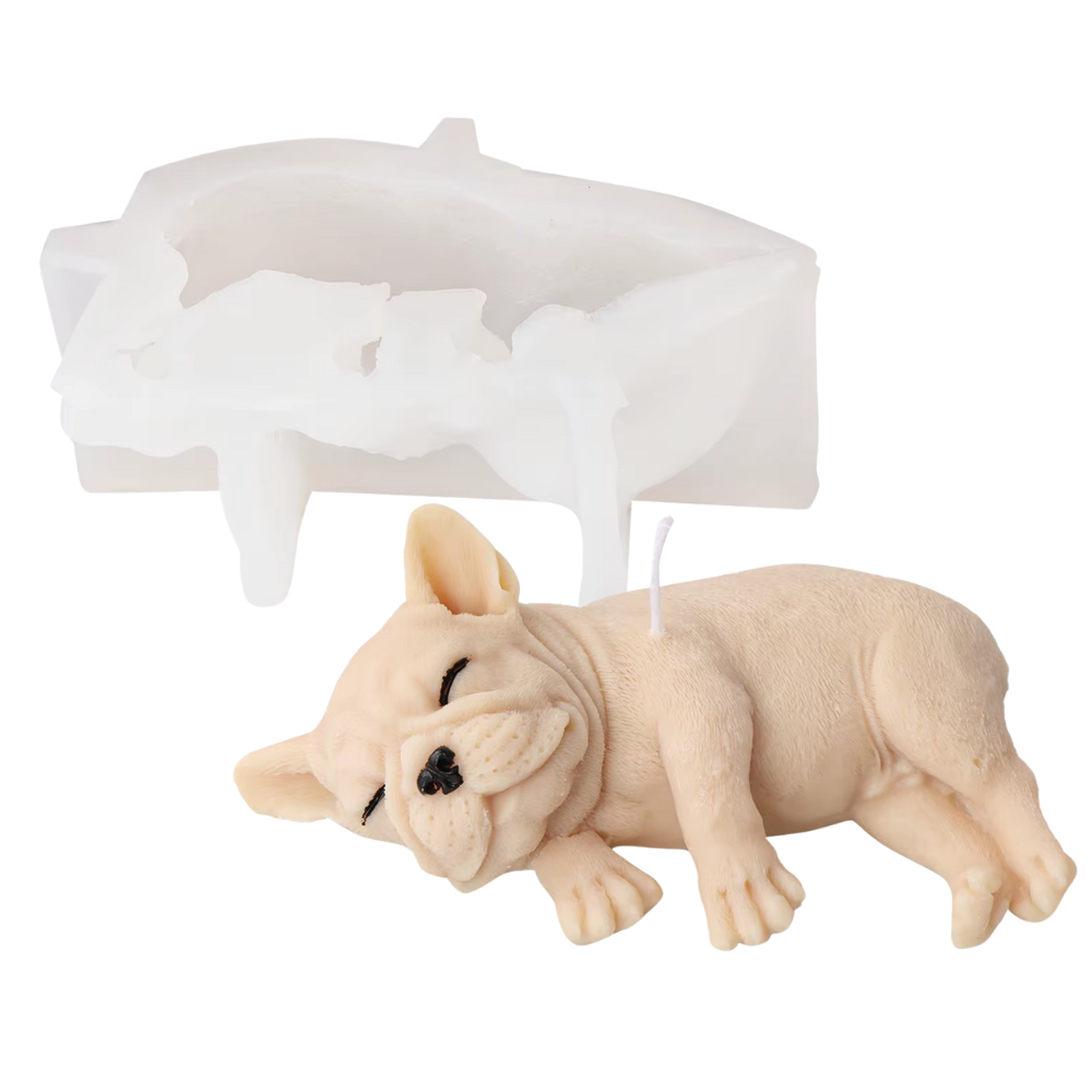 Molde Perro Bulldog Francés Bien Dormido 3D