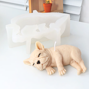 Molde Perro Bulldog Francés Bien Dormido 3D