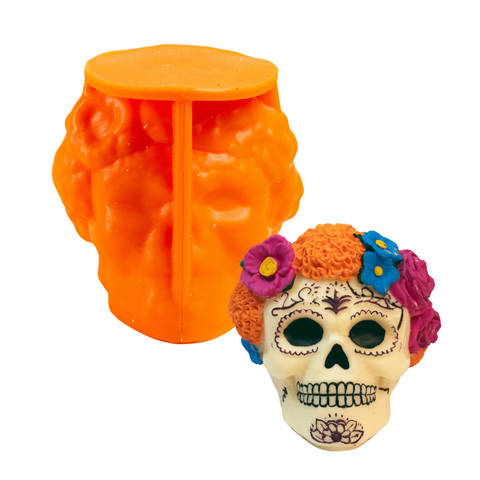 Molde Catrina Con Flores Cempasúchil 3D