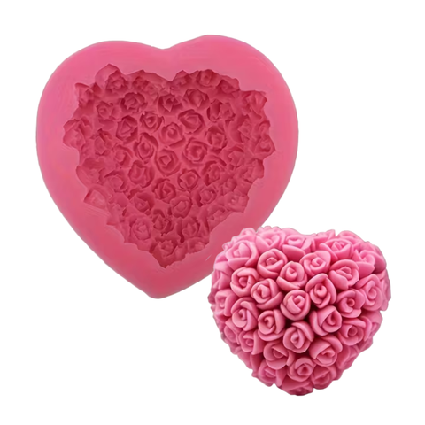 Molde Corazón Bouquet de Rosas