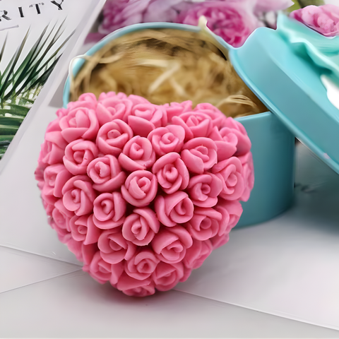 Molde Corazón Bouquet de Rosas