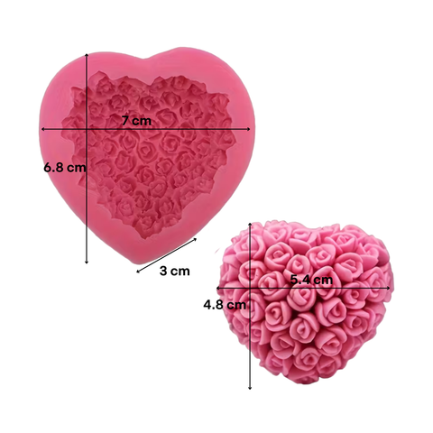Molde Corazón Bouquet de Rosas