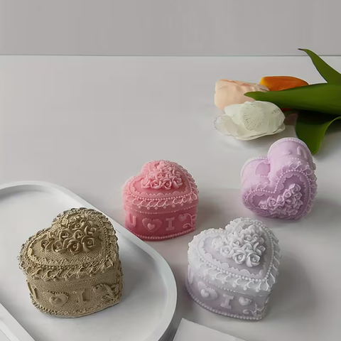 Molde Corazón de Rosas 2D