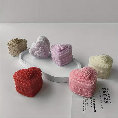 Molde Corazón de Rosas 2D