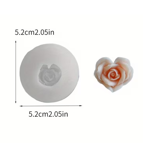 Molde Corazón de Rosa Love 3D