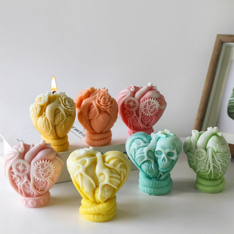 Molde Corazón Rosas 3D