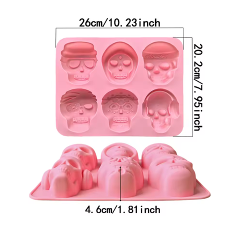 Molde 6 Cráneos Cool