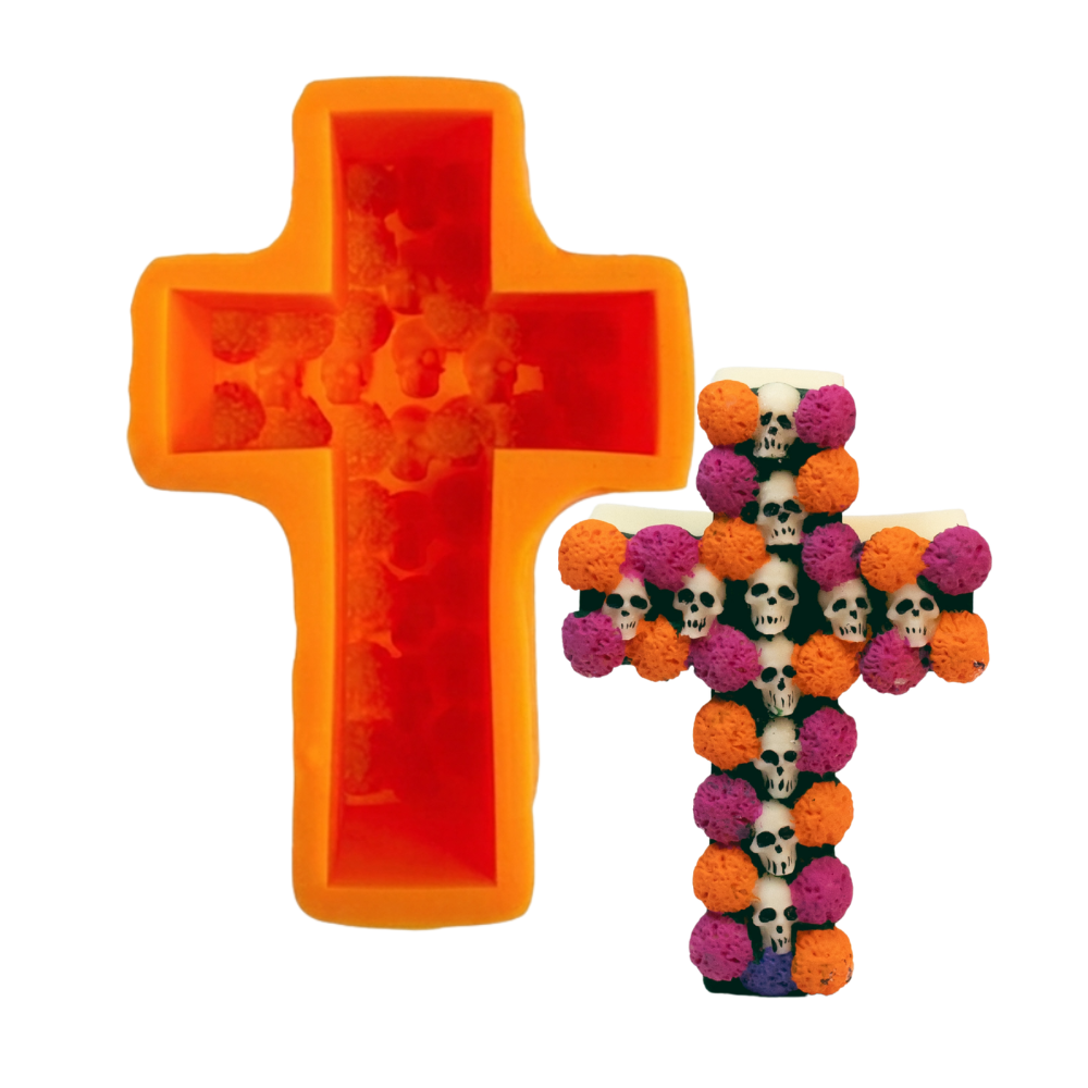 Molde Cruz de Cráneos y Cempasúchil