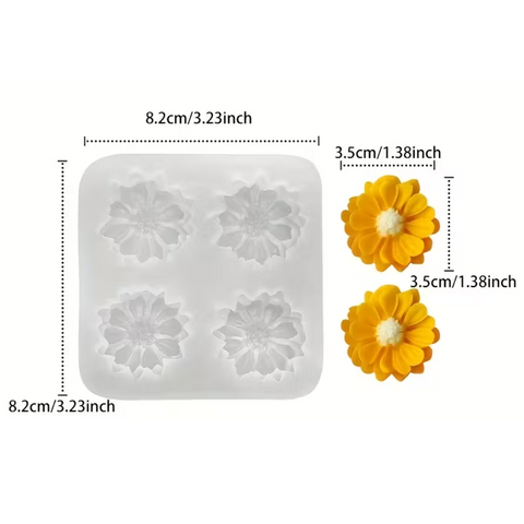 Molde 4 Girasoles Fondant