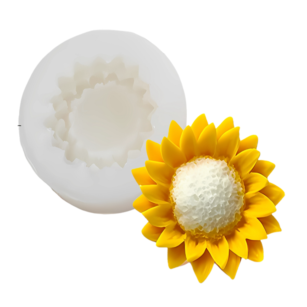 Molde Girasol 3D para Vela Molde de Silicón de 8cm