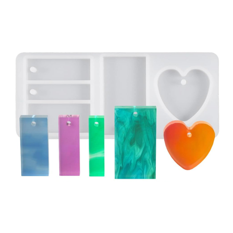 Molde 5 Colgantes para resina epoxica