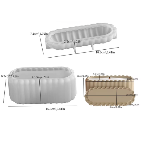 Molde Envase con Tapa Rayado