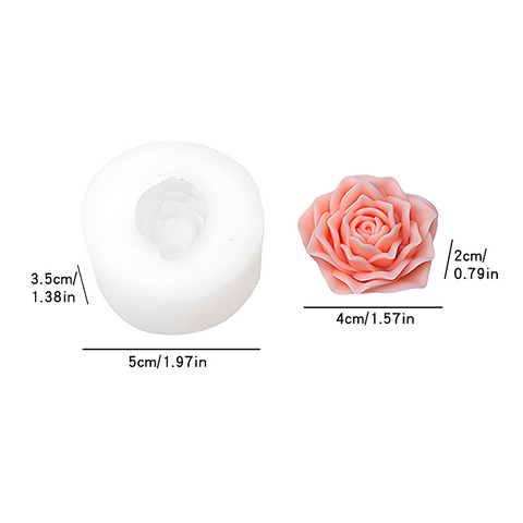 Molde Flor de Rosa Chica 4 cm 3D