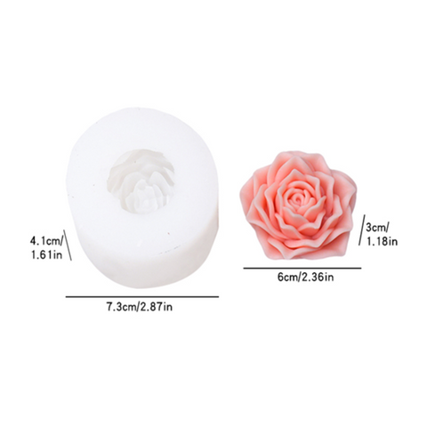 Molde Rosa Flor 3D 6 cm