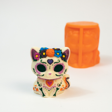 Molde Gato Ofrenda Día de Muertos 3D