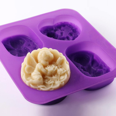 Molde de Silicón Jabonero Varios Angelitos con Alas