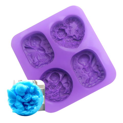 Molde de Silicón Jabonero Varios Angelitos con Alas