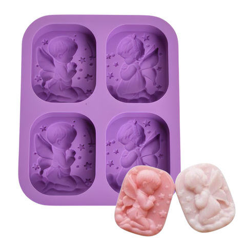 Molde de Silicón Sellado de Angelitos 4 Cavidades