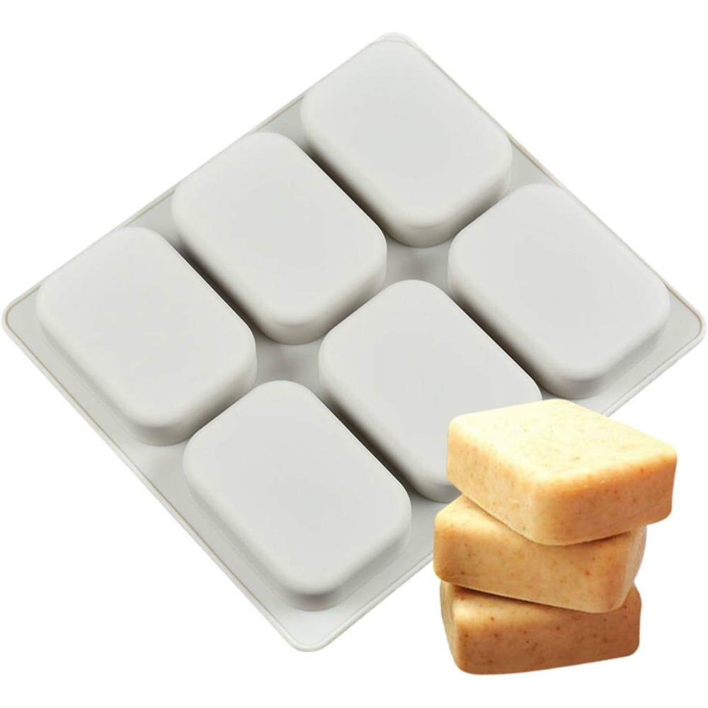 Molde de Silicón Rectangular Jabonero 6 cavidades