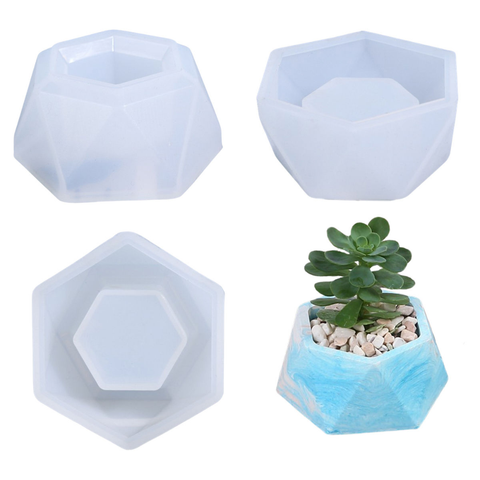 Moldes de Silicón para Macetas Hexagonales Decorativas